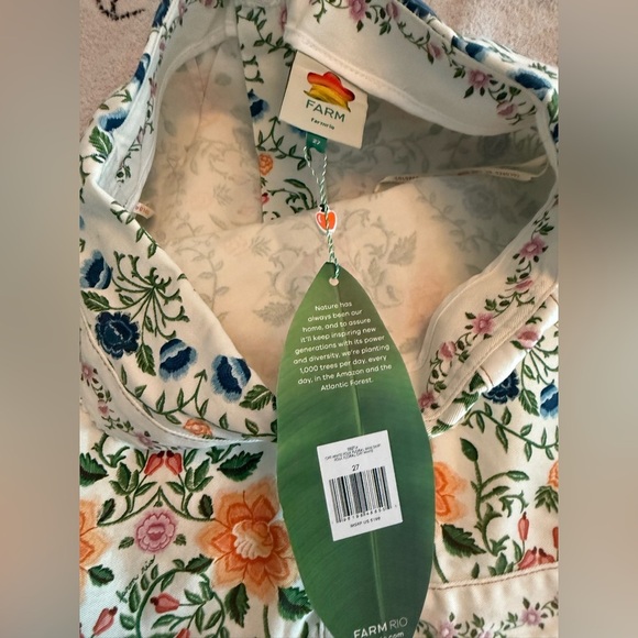 FARM Rio Off White Folk Floral Mini Skirt Size 27/4 - Picture 5 of 8
